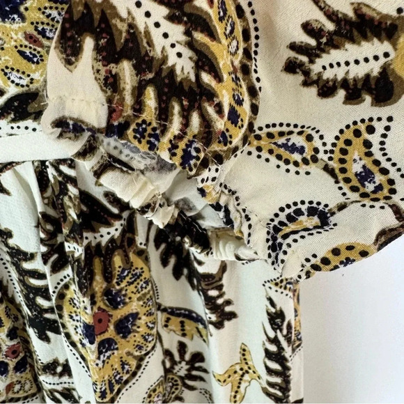 Ba&Sh Vienne Printed Crepe Midi Dress Flower Leaf Print Cream Size 8 NWT - Picture 7 of 14